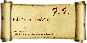 Fürth Irén névjegykártya